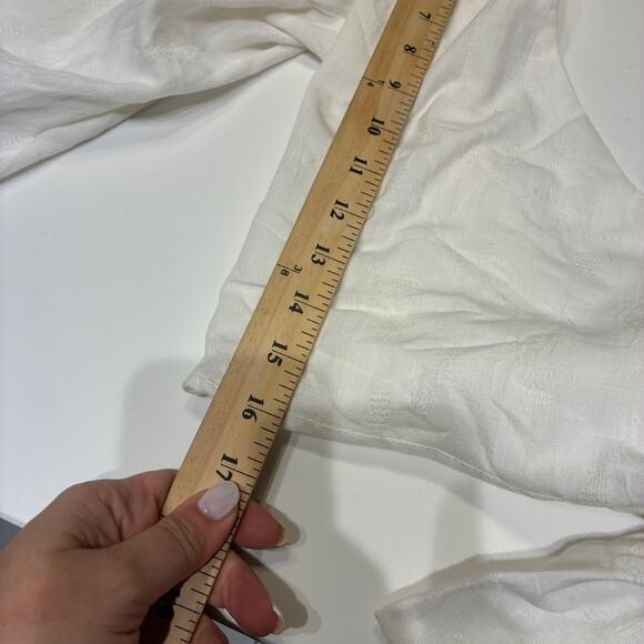 NWT Peixoto Cream Cropped Wrap Open Back Blouse Medium - Picture 8 of 9